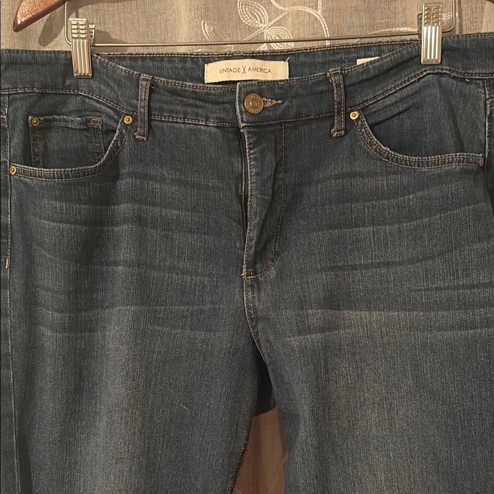 Vintage America Blue Straight Leg Jeans Classic Style